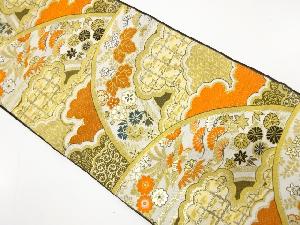 アンティーク　鳳凰に花・古典柄織り出し袋帯（材料）
